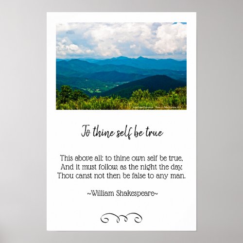 Blue Ridge Mountains and Hamlet Quote Photo Poster