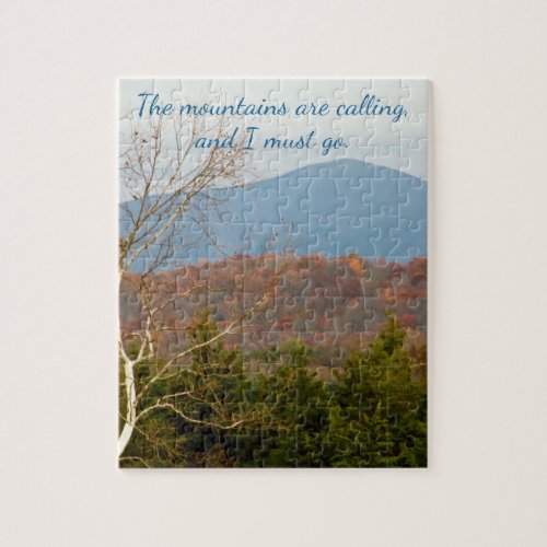 Blue Ridge Mountains Are Calling I Must Go  Quote Jigsaw Puzzle