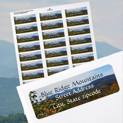 Blue Ridge Mountains Autumn Foliage Label