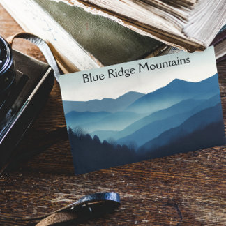 Blue Ridge Mountains Blue Misty Art Postcard