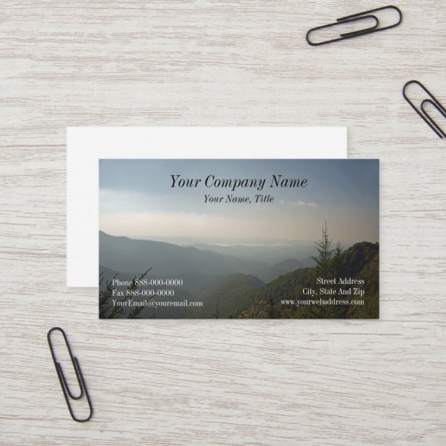 Blue Ridge Mountains Business Card (Front/Back In Situ)