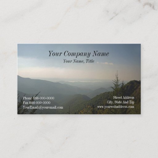 Customizable Blue Ridge Mountains Business Card