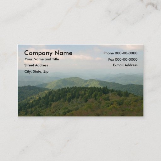 Customizable Blue Ridge Mountains Business Card