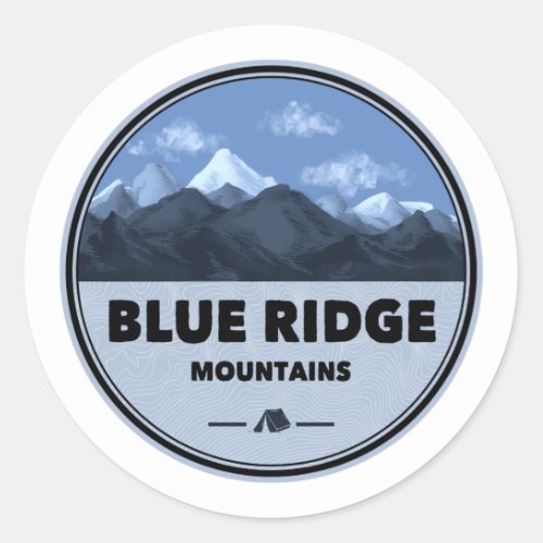 Blue Ridge Mountains Camping Classic Round Sticker