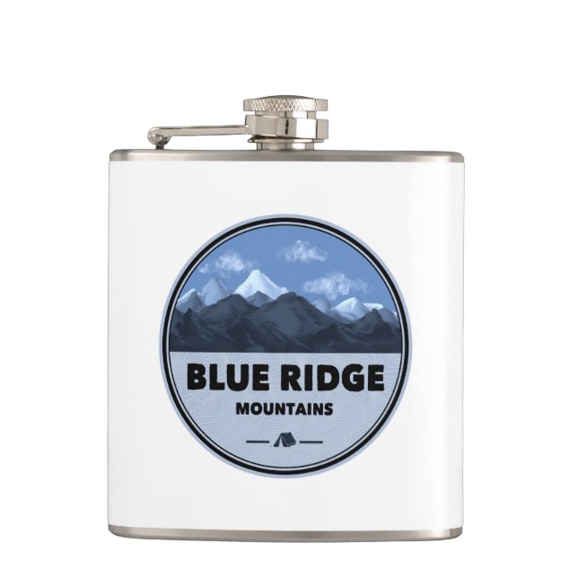 Blue Ridge Mountains Camping Flask (Front)
