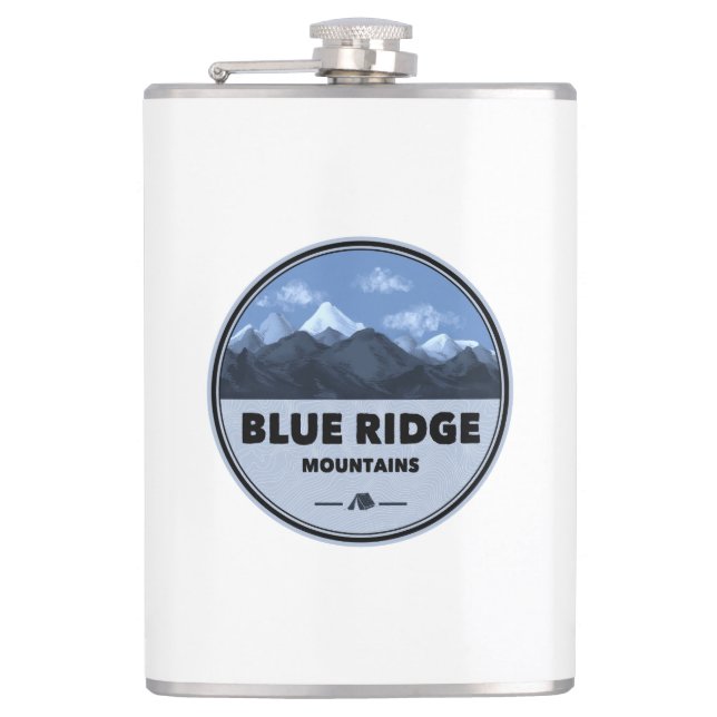 Blue Ridge Mountains Camping Flask (Front)