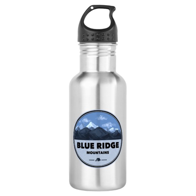  Blue Ridge Mountains Camping Stainless Steel Water Bottle (Front)
