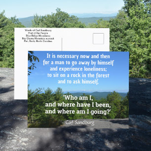 Blue Ridge Mountains Carl Sandburg Quote Postcard