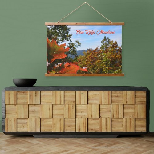 Blue Ridge Mountains Colorful Autumn Photographic  Hanging Tapestry
