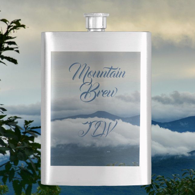 Blue Ridge Mountains Customizable Mountain Brew Flask (Creator Uploaded)