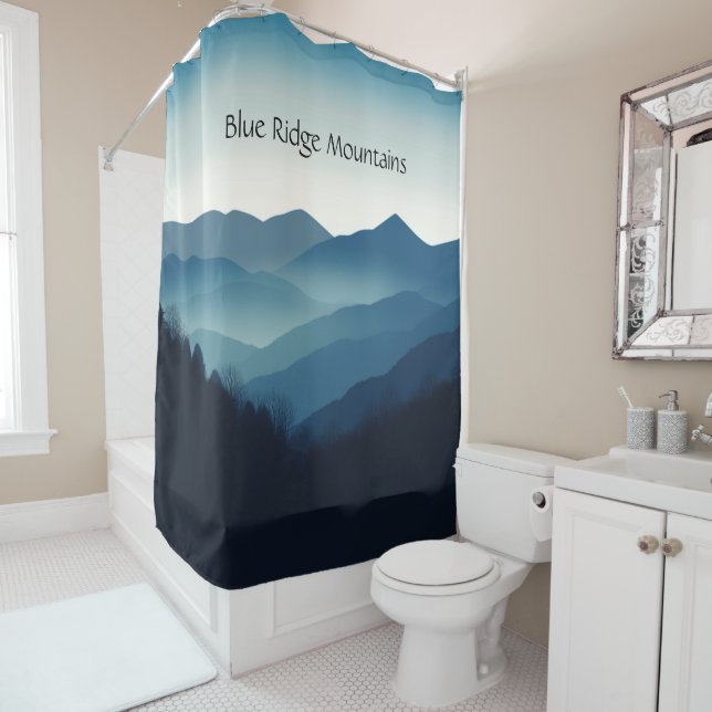 Blue Ridge Mountains, customizable Shower Curtain (In Situ)