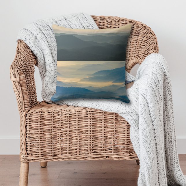 Blue Ridge Mountains Day to Dusk  Throw Pillow (Creator Uploaded)