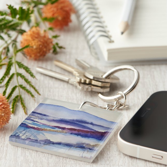 Blue Ridge Mountains & Family Photo Template Keychain (Front Right)