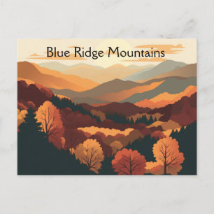 Blue Ridge Mountains Graphic Nature Postcard