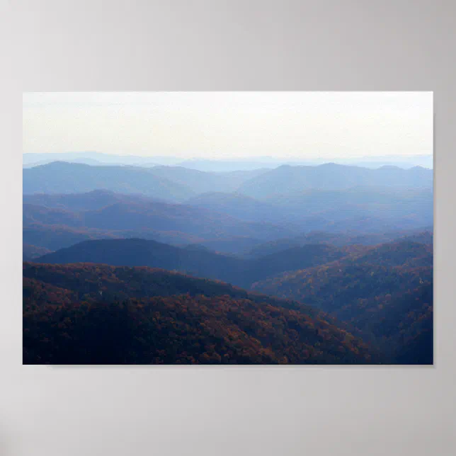 Blue Ridge Mountains in Fall, North Carolina Poster | Zazzle