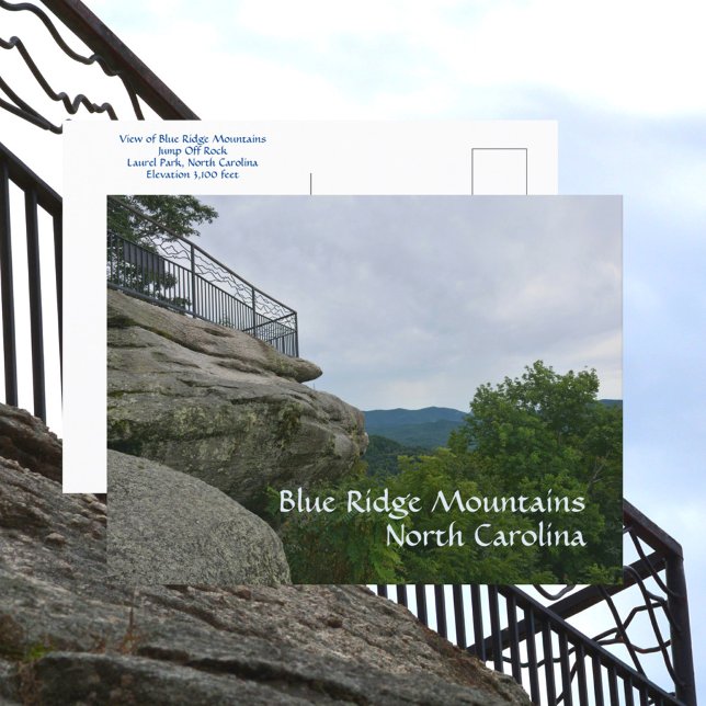 Blue Ridge Mountains Jump Off Rock NC Photographic Postcard (Creator Uploaded)
