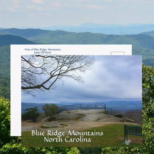 Blue Ridge Mountains Jump Off Rock NC Postcard