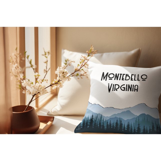 Blue Ridge Mountains, Montebello customizable Throw Pillow (Creator Uploaded)