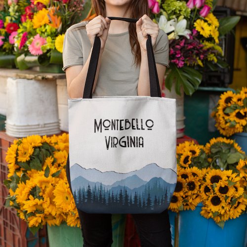 Blue Ridge Mountains Montebello customizable Tote Bag