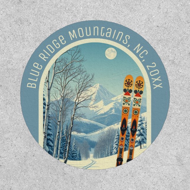Blue Ridge Mountains NC ski souvenir Patch (Front)