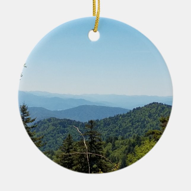 Blue Ridge Mountains near Cherokee, North Carolina Ceramic Ornament (Front)