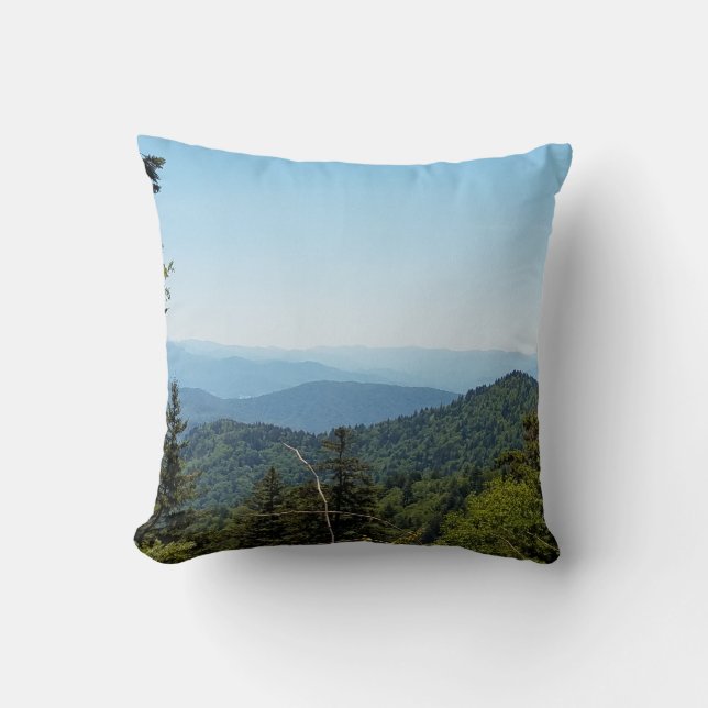 Blue Ridge Mountains near Cherokee, North Carolina Throw Pillow (Front)
