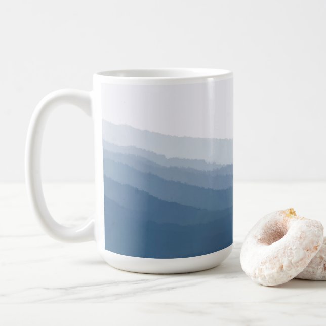 Blue Ridge Mountains original artwork Coffee Mug (With Donut)