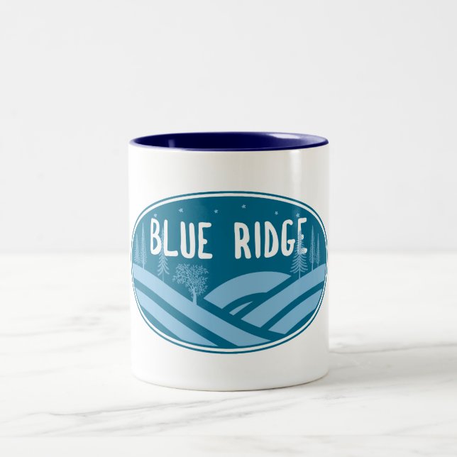 Blue Ridge Mountains Outdoors Two-Tone Coffee Mug (Center)