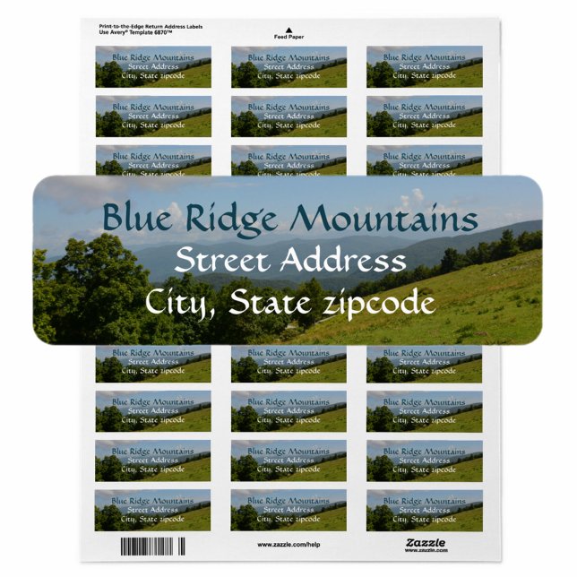 Blue Ridge Mountains Photographic Return Address Label (Creator Uploaded)