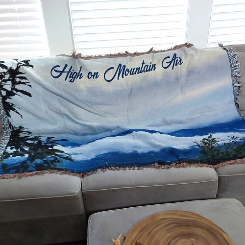 Blue Ridge Mountains Range Photographic Throw Blanket