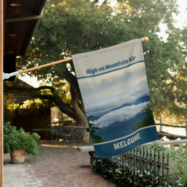 Blue Ridge Mountains Range Photographic Welcome House Flag (In SItu)