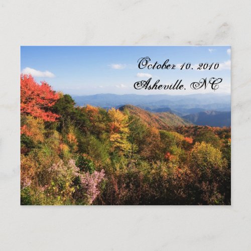 Blue Ridge Mountains Save the Date Announcement Postcard