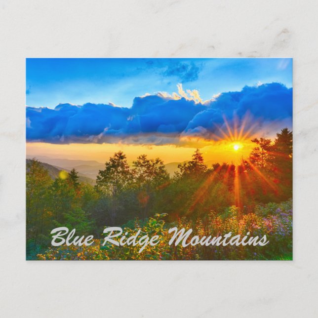 Blue Ridge Mountains sunrise Postcard (Front)