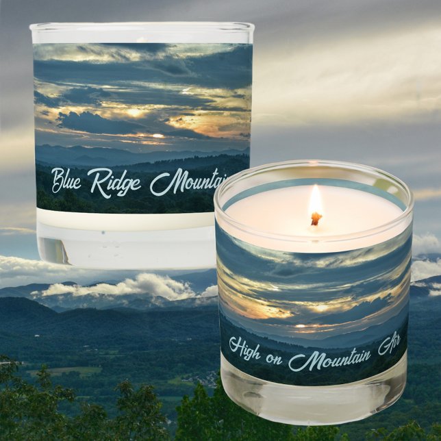 Blue Ridge Mountains Sunset Photographic Scented Candle (Creator Uploaded)
