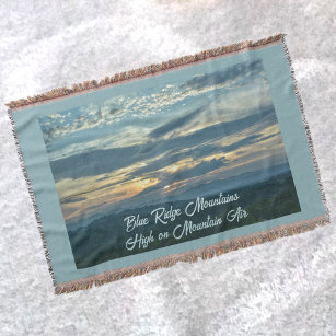 Blue Ridge Mountains Sunset Photographic Throw Blanket
