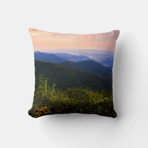 Blue ridge Mountains Sunset Throw Pillow