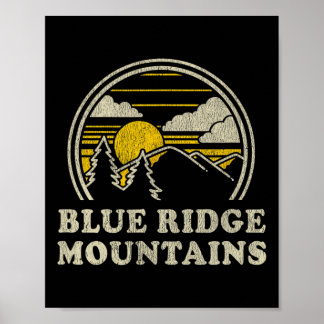Blue Ridge Mountains T Shirt Vintage Hiking Mounta Poster