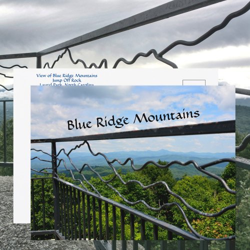 Blue Ridge Mountains View Jump Off Rock NC Postcard