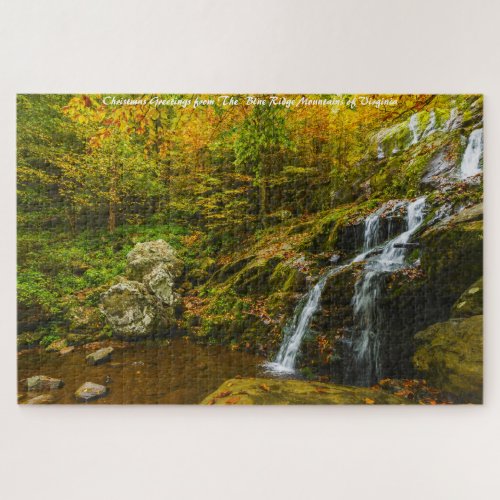 Blue Ridge Mountains VirginiaChristmas Greetings Jigsaw Puzzle