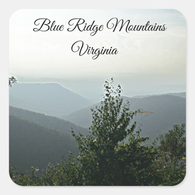 Blue Ridge Mountains, Virginia Square Sticker (Front)