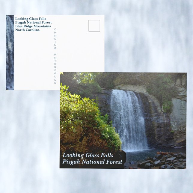 Blue Ridge Mountains Waterfall Looking Glass Falls Postcard (Creator Uploaded)