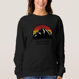 Blue Ridge North Carolina Retro Style Mountain Sun Sweatshirt