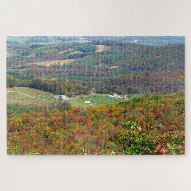 Blue Ridge Parkway Autumn Landscape Scenic Puzzle