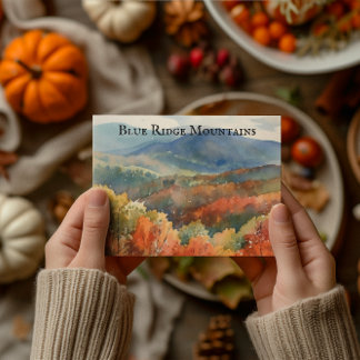 Blue Ridge Parkway Autumn Mountain Holiday Card