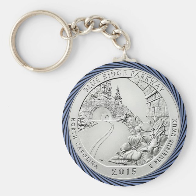 BLUE RIDGE PARKWAY COIN KEYCHAIN (Front)