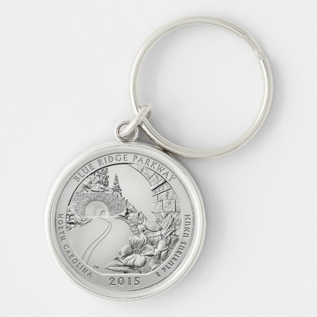 BLUE RIDGE PARKWAY COIN KEYCHAIN (Front)