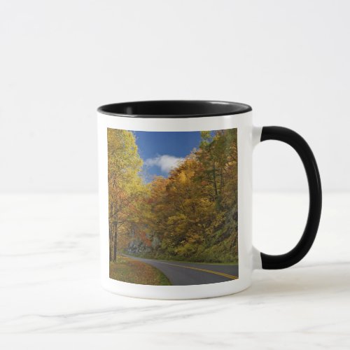 Blue Ridge Parkway curving through autumn colors Mug