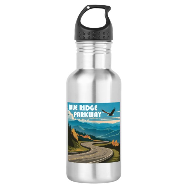 Blue Ridge Parkway Eagle Stainless Steel Water Bottle (Front)