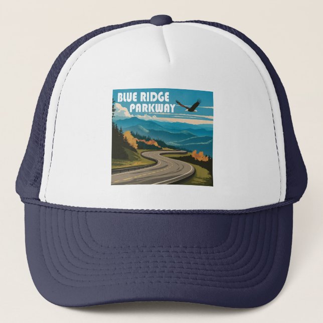 Blue Ridge Parkway Eagle Trucker Hat (Front)