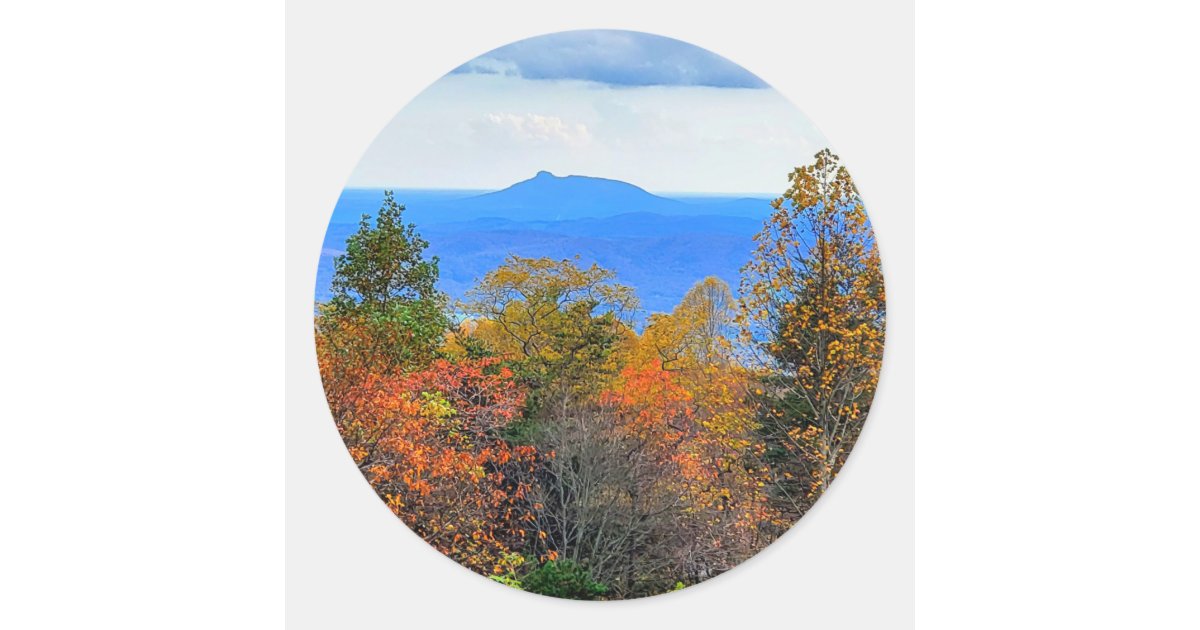 Pilot Ridge Overlook Blue Ridge Parkway Fall Overlook of Pilot Mountain Classic Round ...